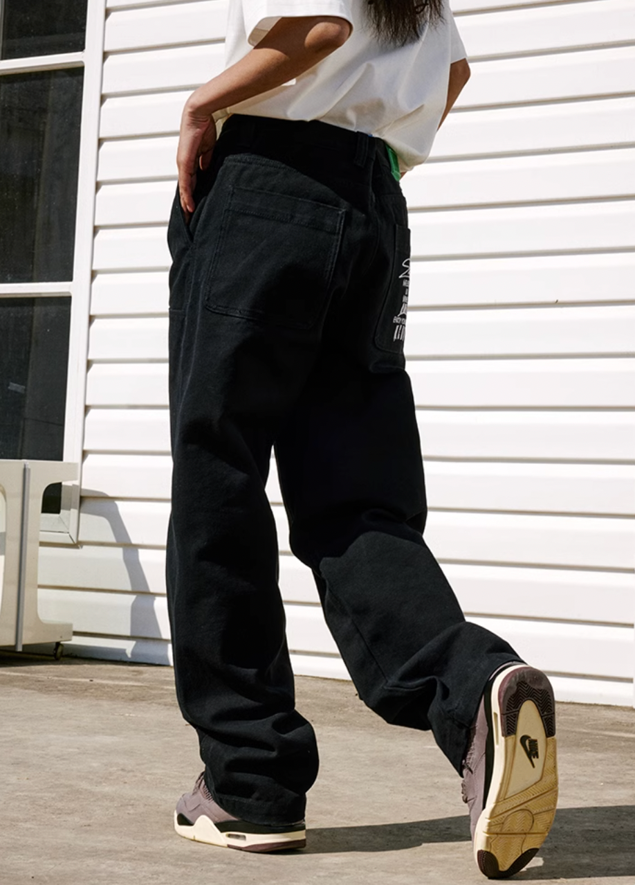 MEDM Basic Patched Denim Pants