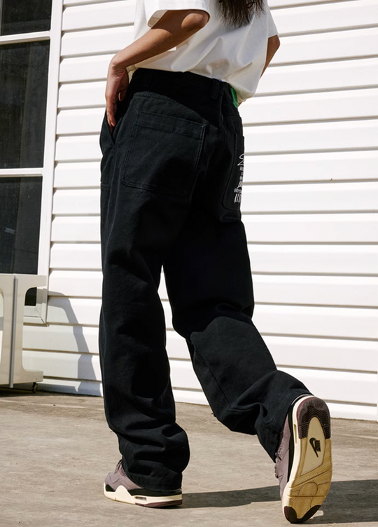 MEDM Basic Patched Denim Pants