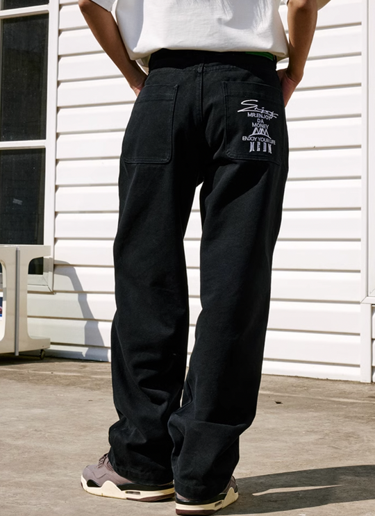 MEDM Basic Patched Denim Pants