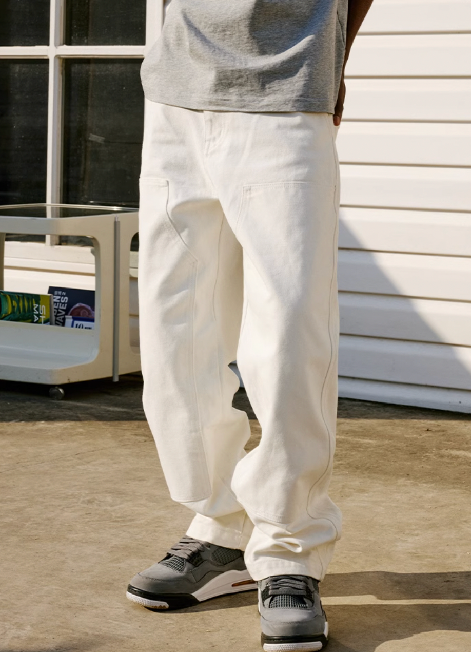 MEDM Basic Patched Denim Pants