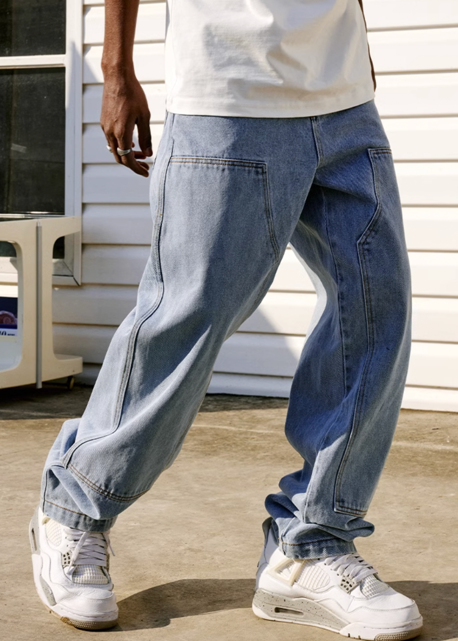 MEDM Basic Patched Denim Pants