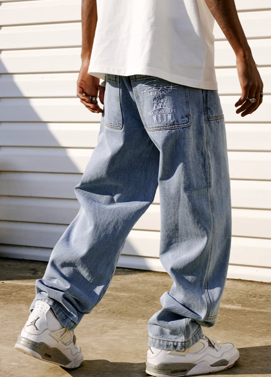 MEDM Basic Patched Denim Pants