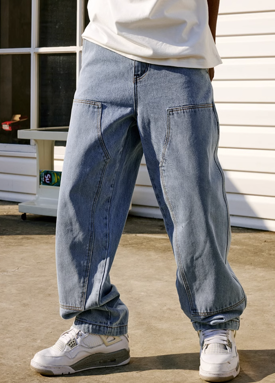 MEDM Basic Patched Denim Pants