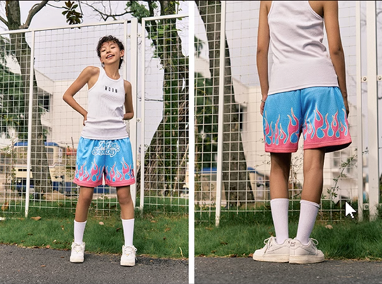 MEDM × SNOWDAY Logo Flame Basketball Shorts