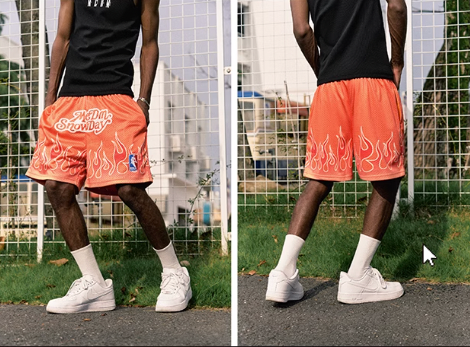 MEDM × SNOWDAY Logo Flame Basketball Shorts