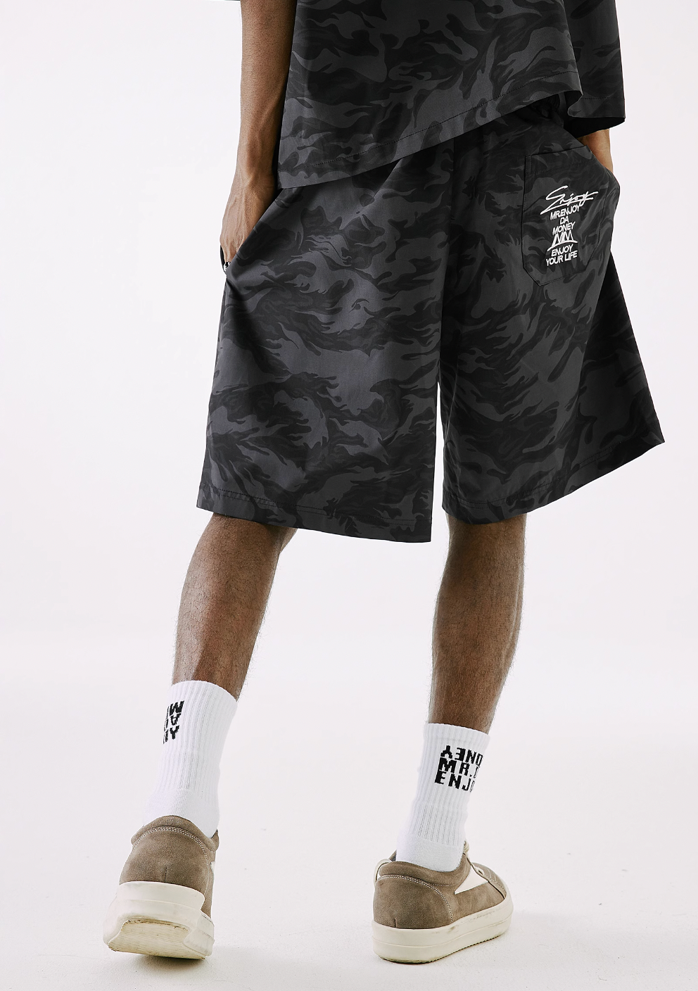 MEDM Nylon Camouflage Full Print Shorts