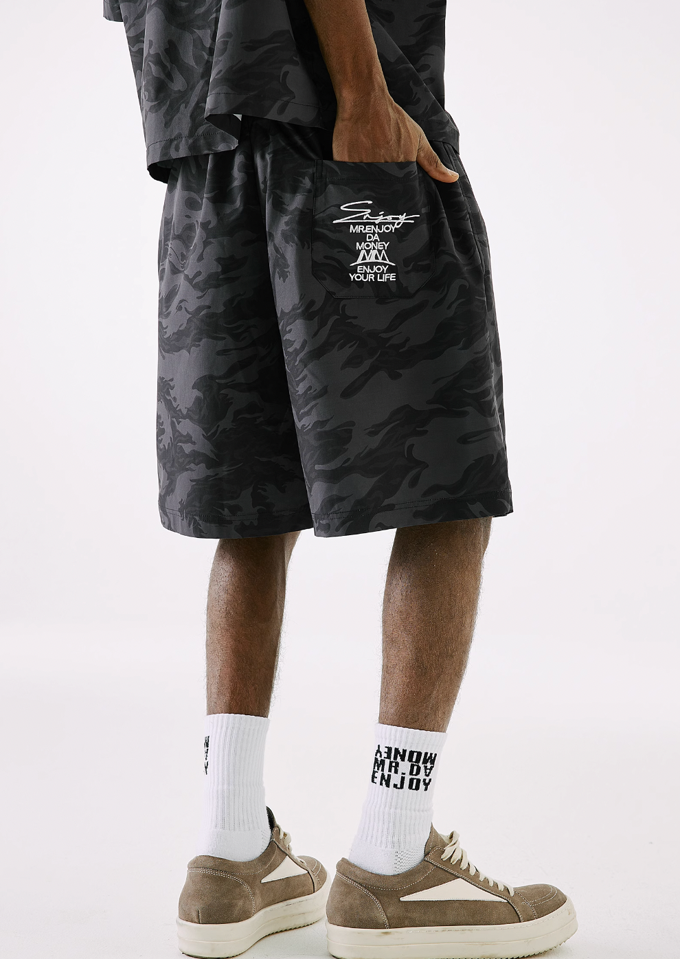 MEDM Nylon Camouflage Full Print Shorts