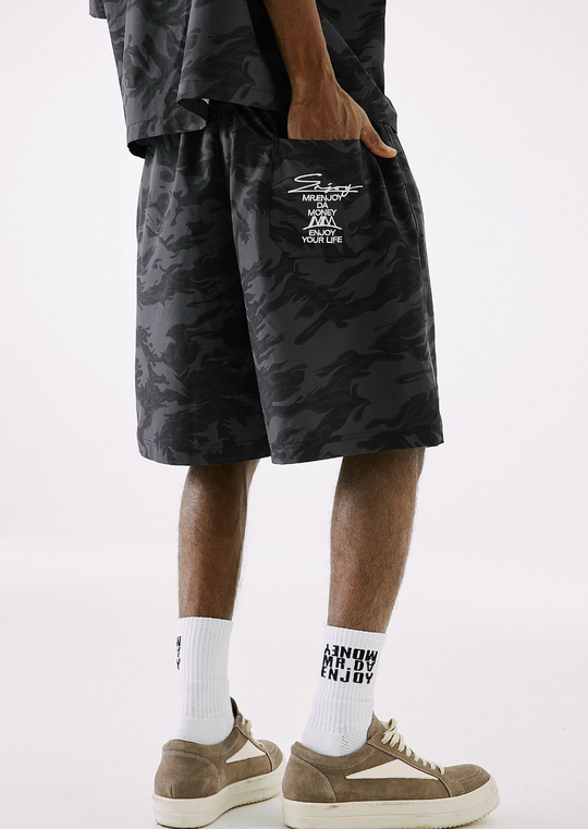 MEDM Nylon Camouflage Full Print Shorts