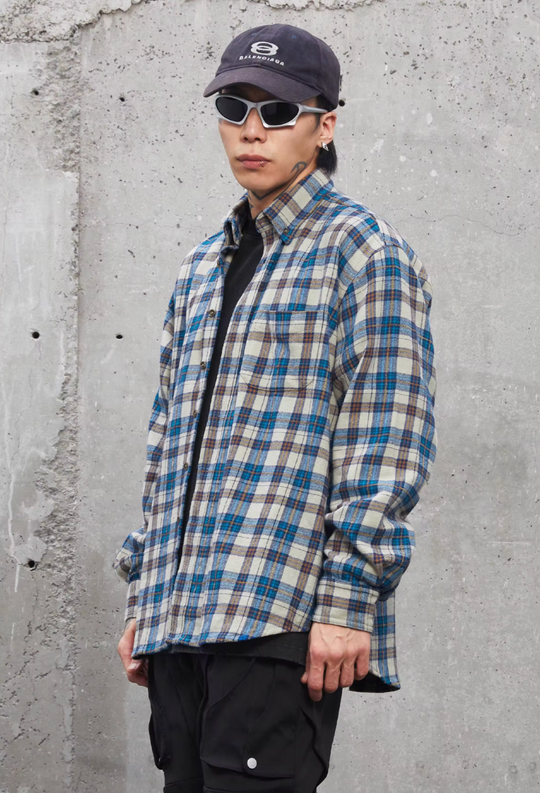 F2CE Blue Plaid Long Sleeved Shirt