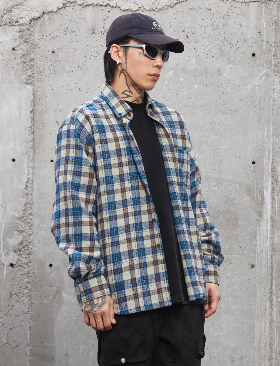 F2CE Blue Plaid Long Sleeved Shirt
