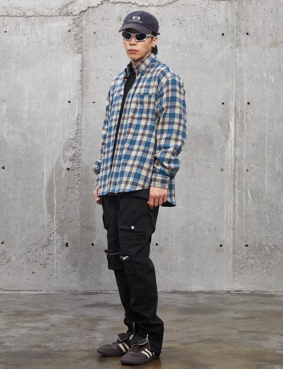 F2CE Blue Plaid Long Sleeved Shirt