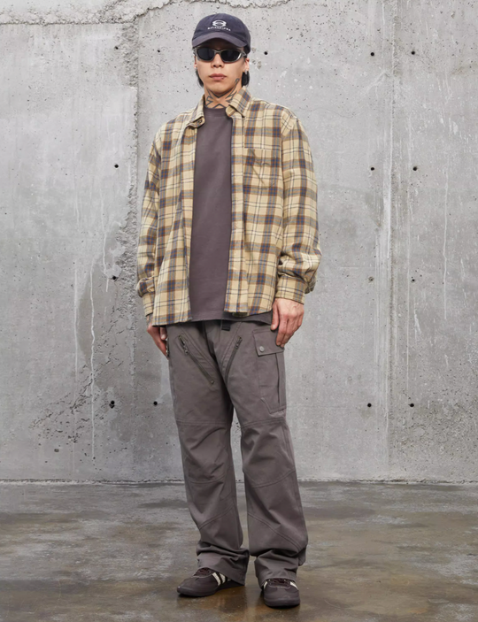 F2CE Khaki Plaid Long Sleeved Shirt