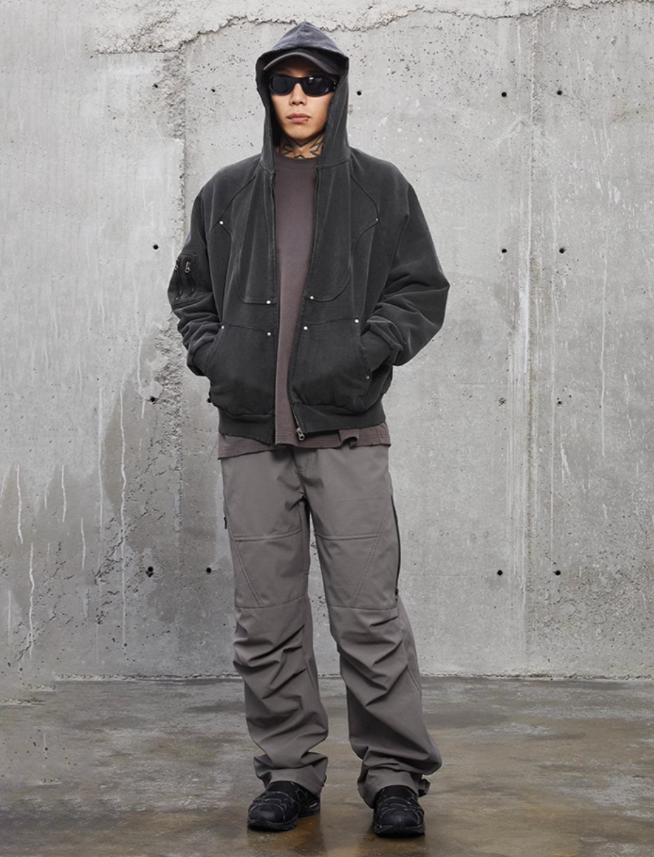 F2CE Old Studs Deconstruction Zipper Hoodie