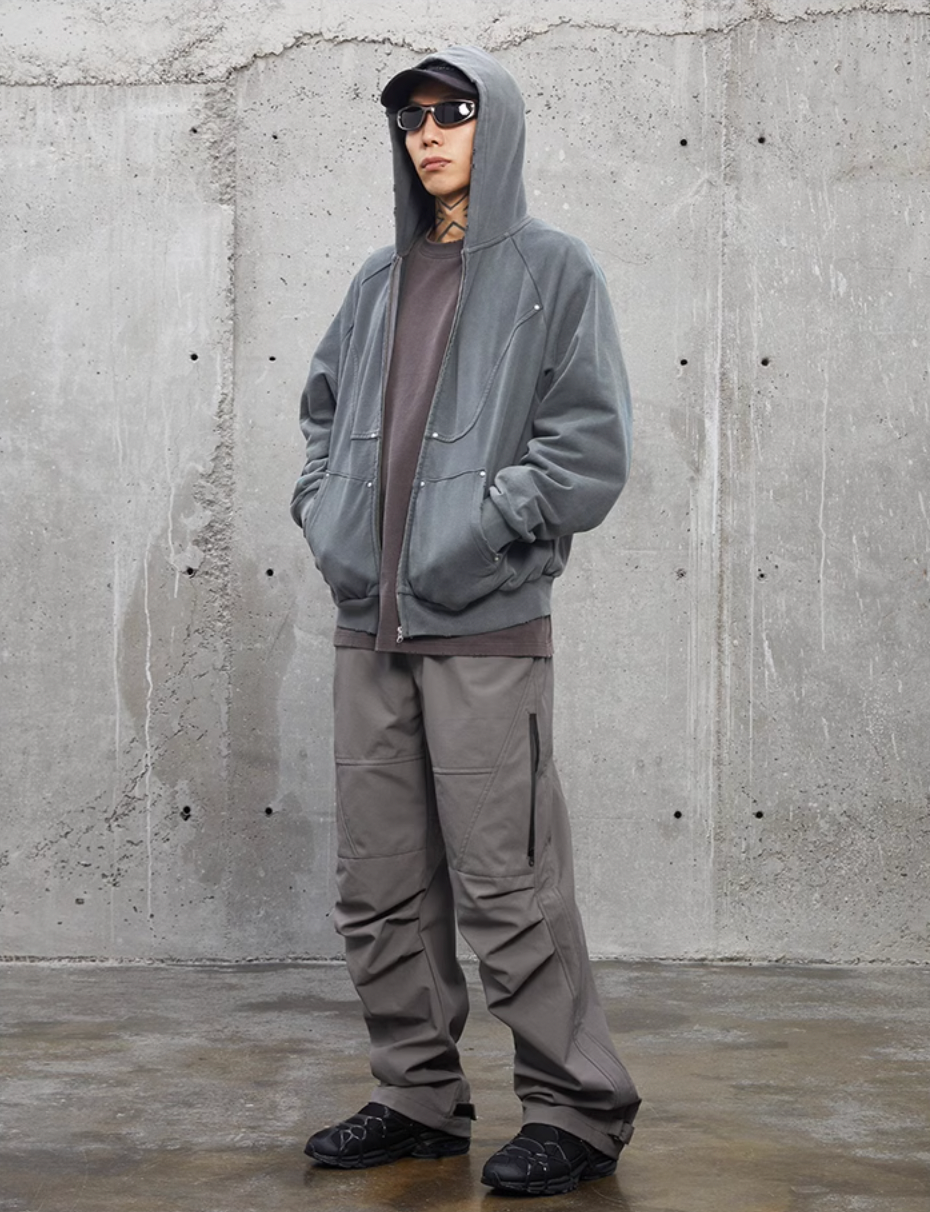 F2CE Old Studs Deconstruction Zipper Hoodie