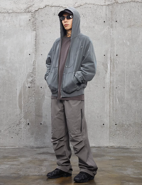 F2CE Old Studs Deconstruction Zipper Hoodie