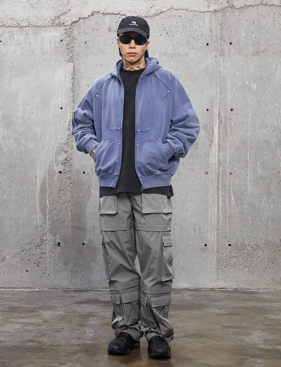 F2CE Old Studs Deconstruction Zipper Hoodie