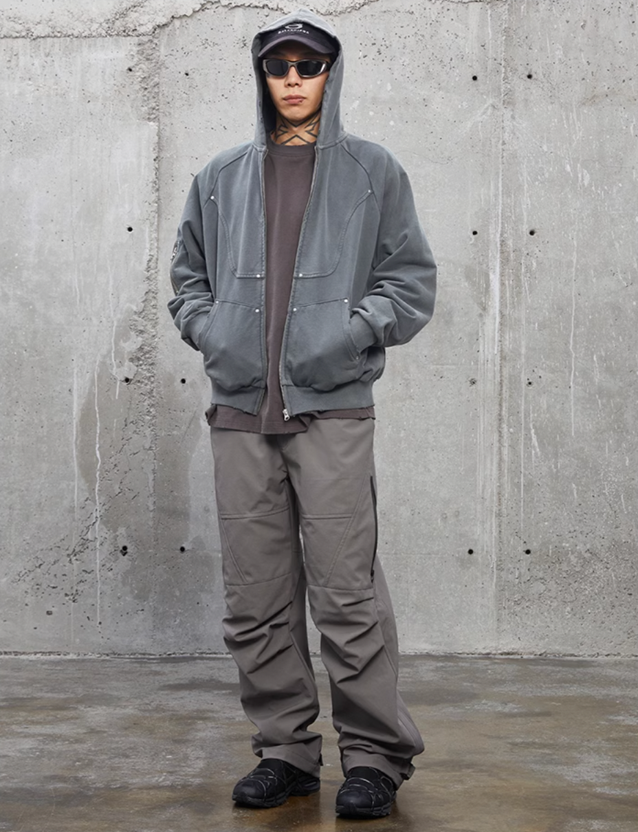 F2CE Old Studs Deconstruction Zipper Hoodie