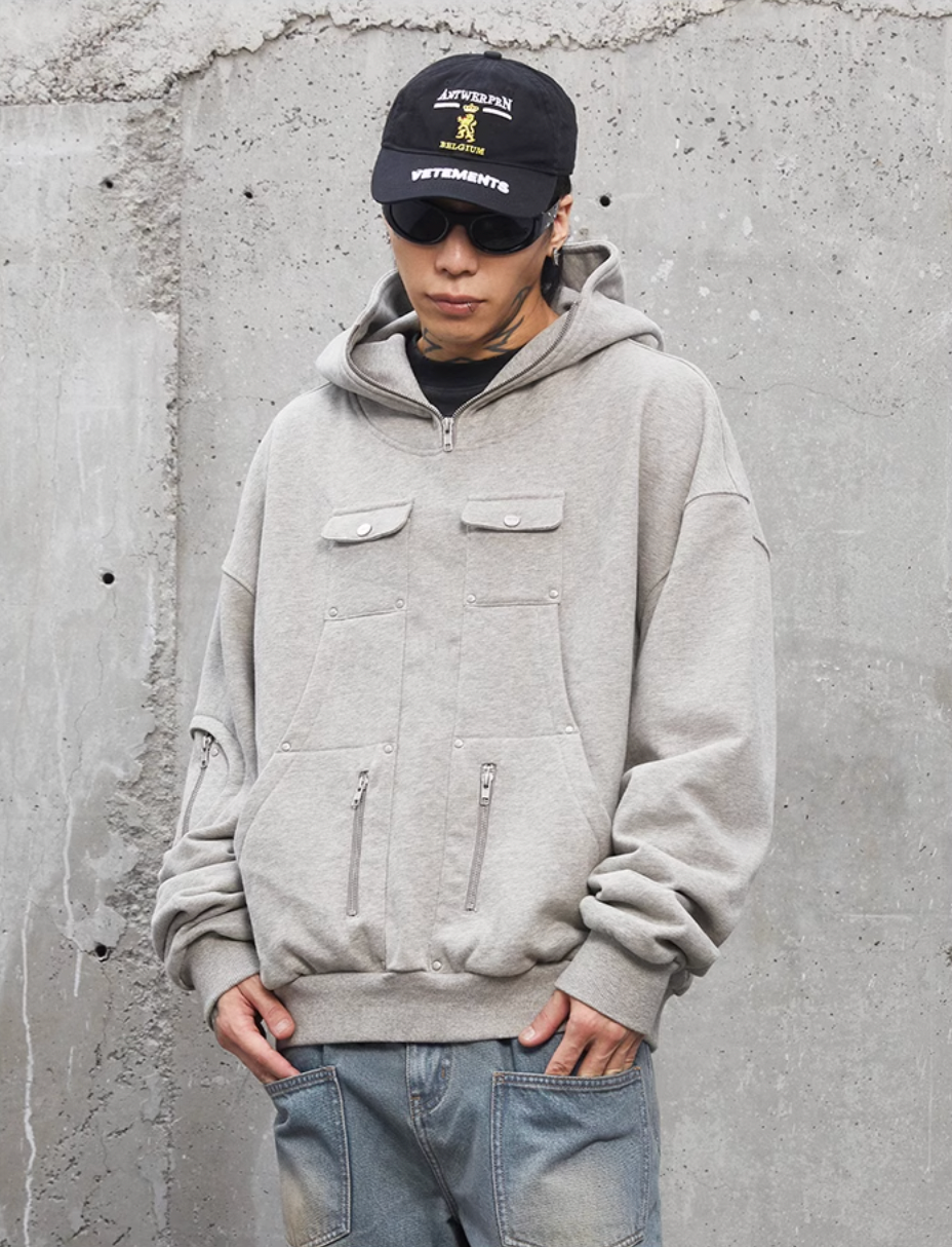 F2CE Functional Pocket Studs Hoodie
