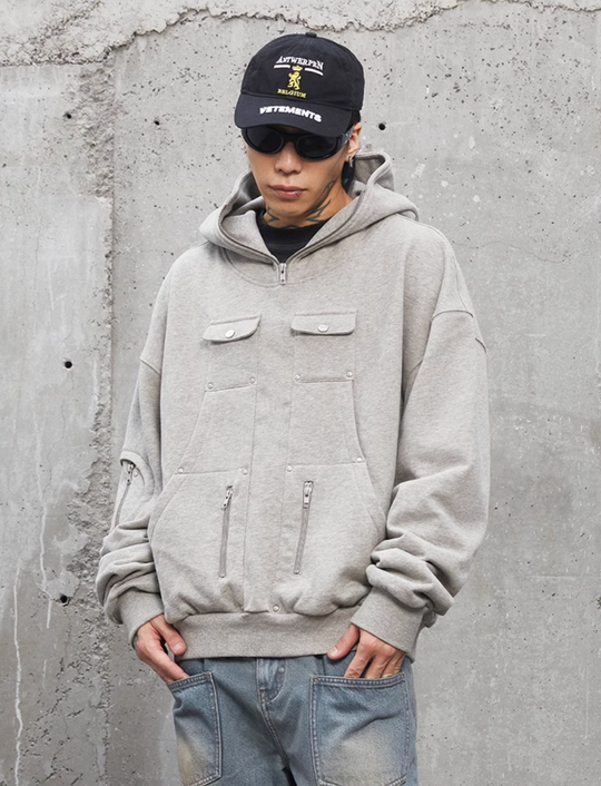 F2CE Functional Pocket Studs Hoodie