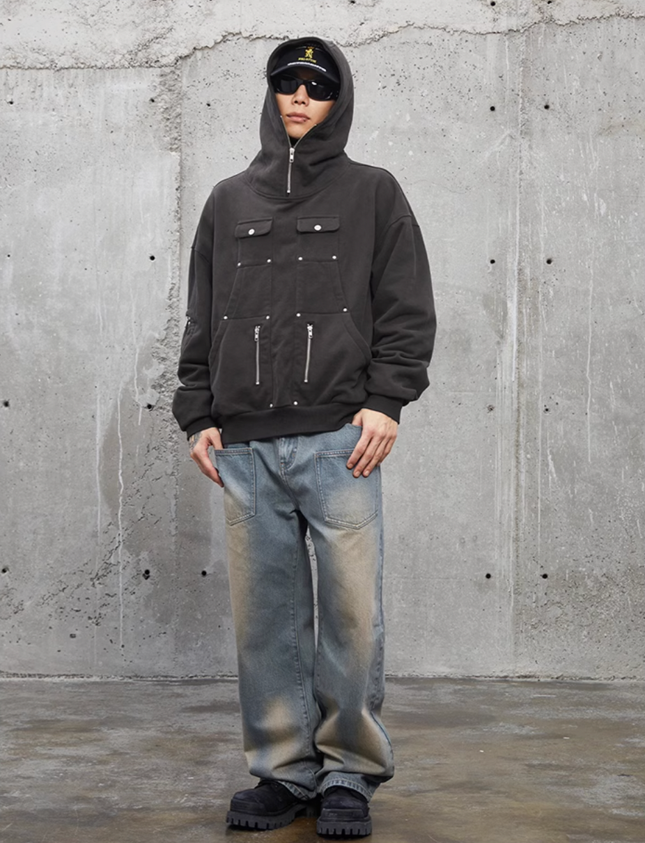 F2CE Functional Pocket Studs Hoodie