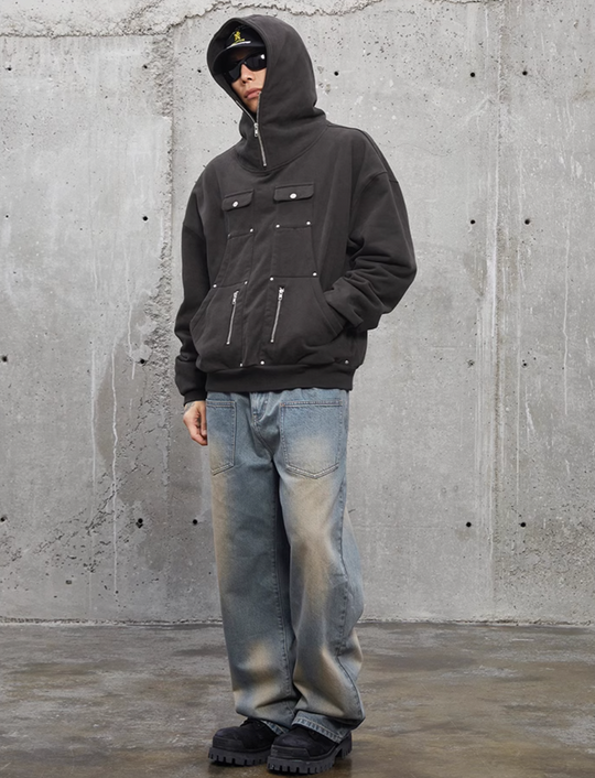 F2CE Functional Pocket Studs Hoodie