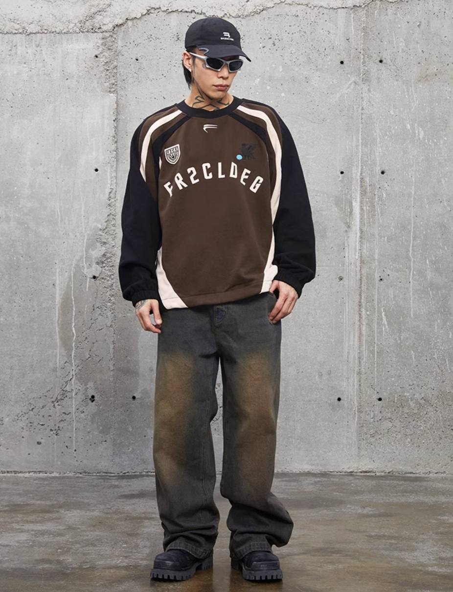 F2CE Splicing Printing Embroidery Sweatshirts