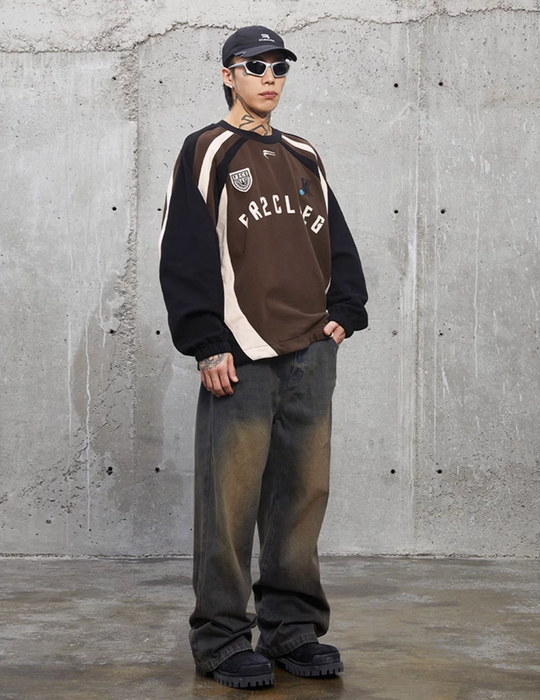 F2CE Splicing Printing Embroidery Sweatshirts