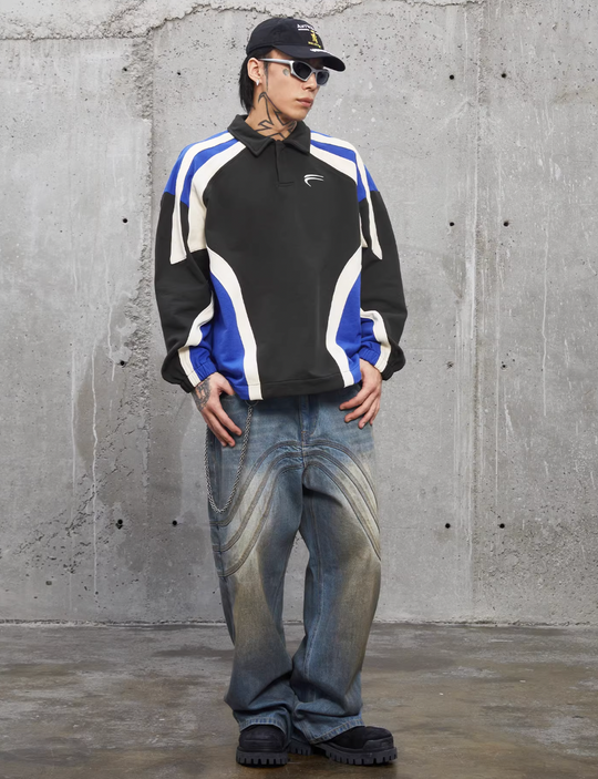 F2CE Handmade Dirty Old Wide Legged Denim Pants