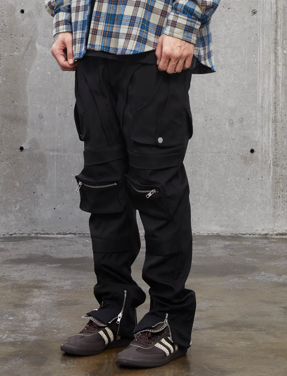 F2CE Multi Zipper 3D Pockets Nylon Work Pants