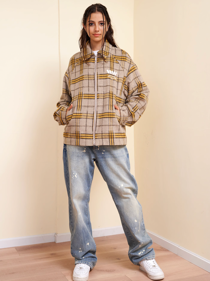 VOTE Plaid Tweed Jacket