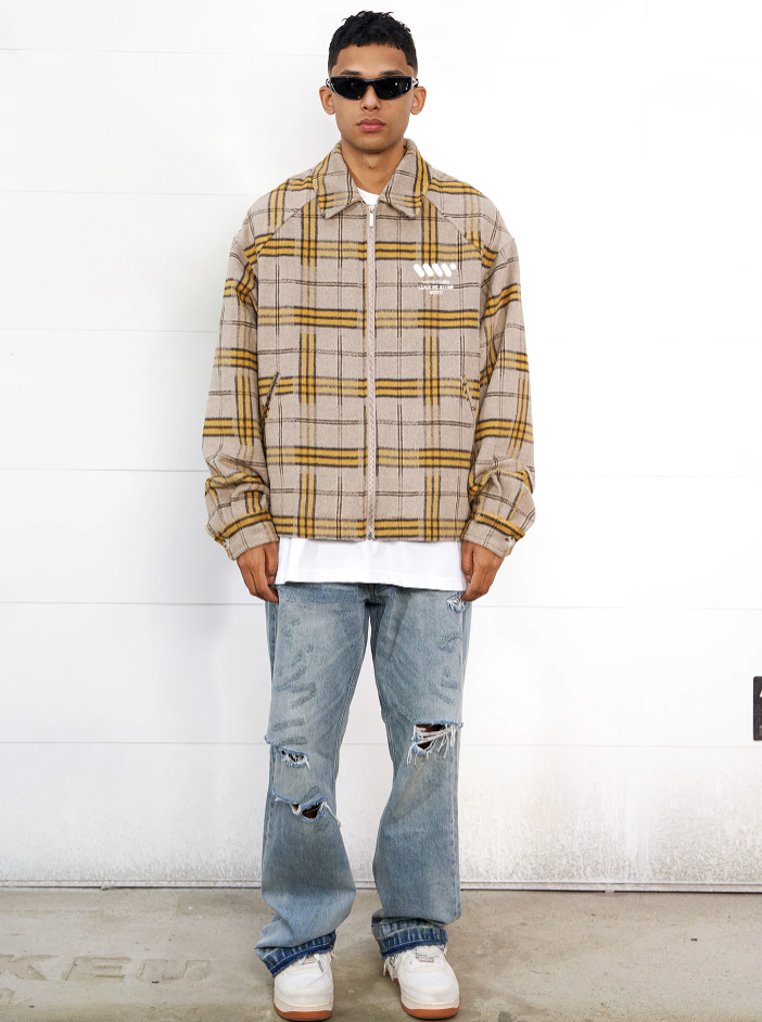 VOTE Plaid Tweed Jacket