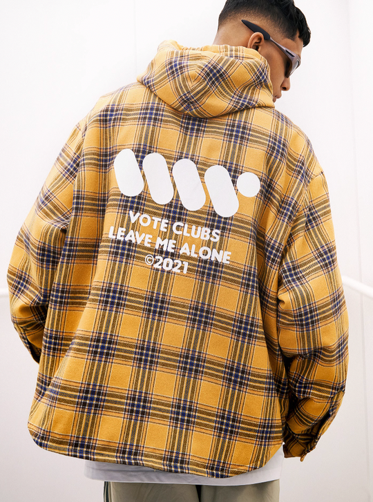 VOTE VVVVOTE Vintage Plaid Hooded Jacket