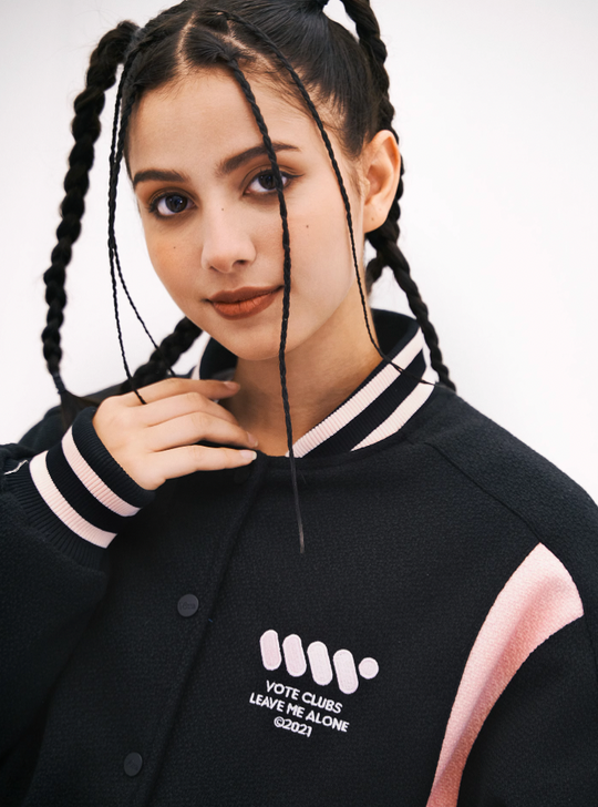VOTE Color Blocked Baseball Jacket