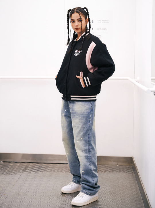 VOTE Color Blocked Baseball Jacket