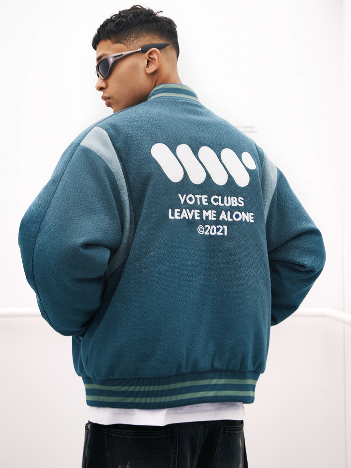 VOTE Color Blocked Baseball Jacket