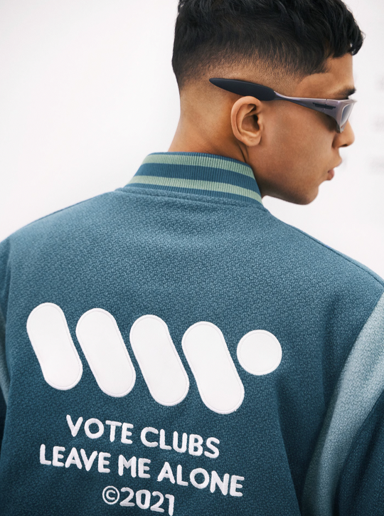 VOTE Color Blocked Baseball Jacket