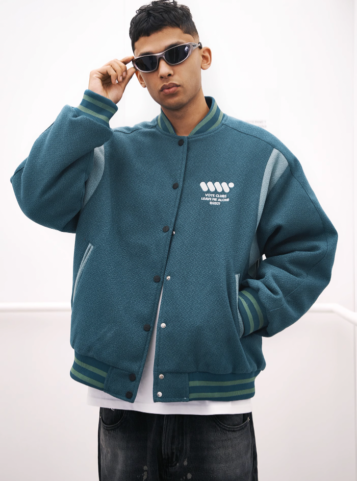 VOTE Color Blocked Baseball Jacket