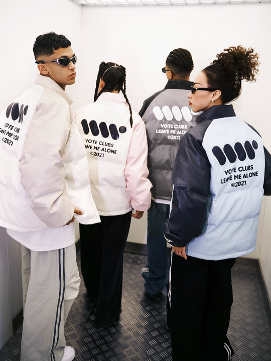 VOTE VVVVOTE Stand Up Collar Color Blocked  Jacket