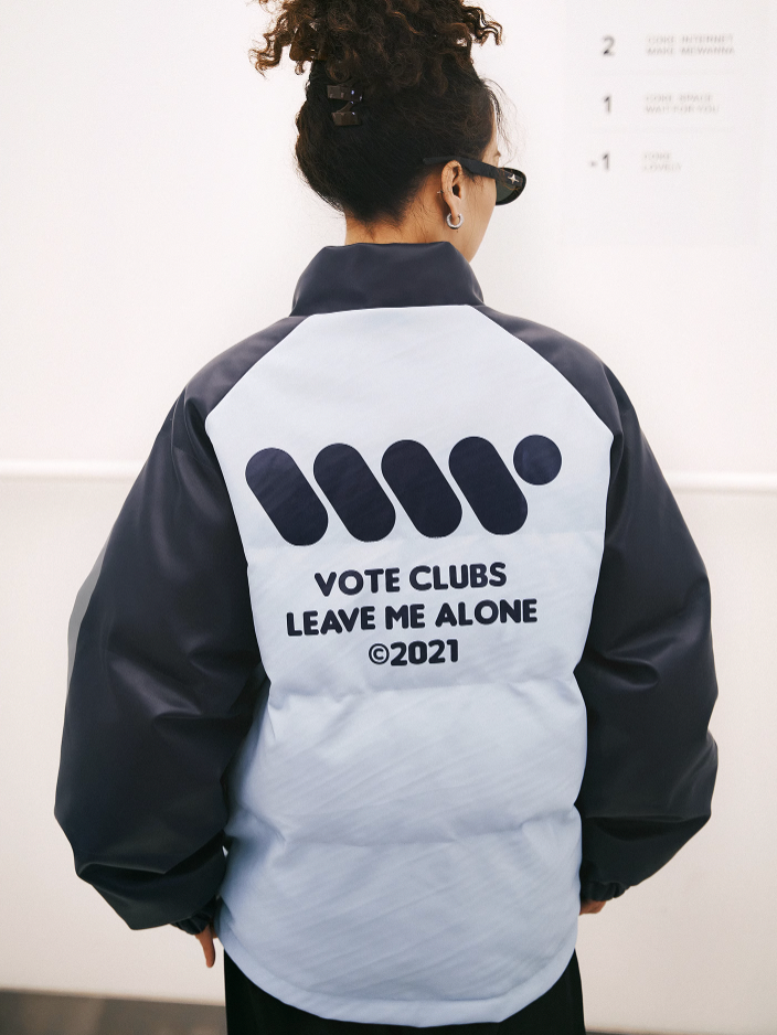 VOTE VVVVOTE Stand Up Collar Color Blocked  Jacket