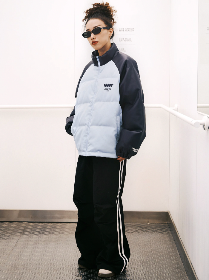 VOTE VVVVOTE Stand Up Collar Color Blocked  Jacket