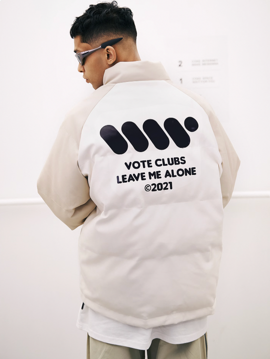 VOTE VVVVOTE Stand Up Collar Color Blocked  Jacket