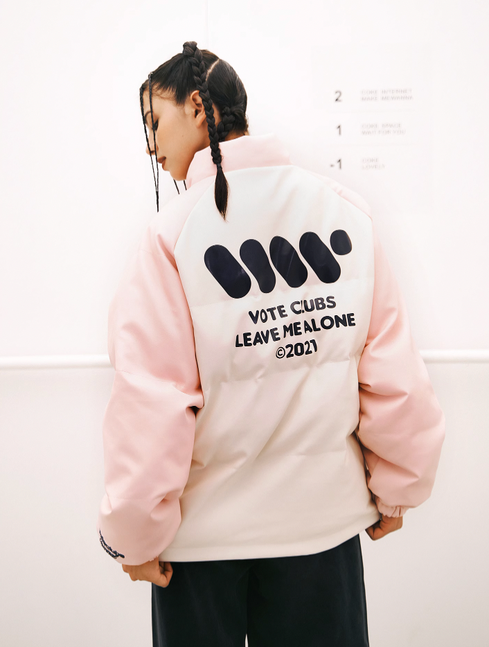 VOTE VVVVOTE Stand Up Collar Color Blocked  Jacket