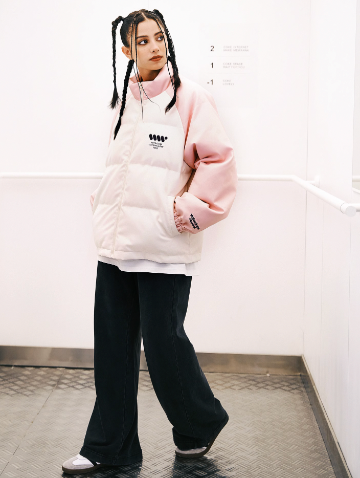 VOTE VVVVOTE Stand Up Collar Color Blocked  Jacket