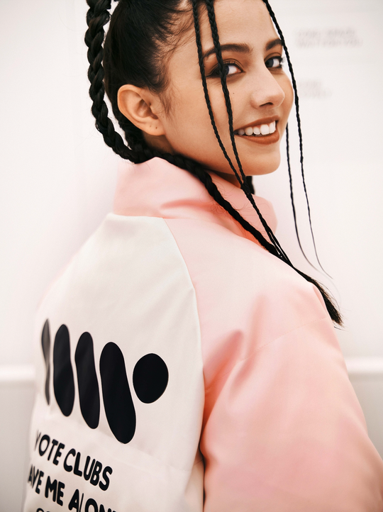 VOTE VVVVOTE Stand Up Collar Color Blocked  Jacket