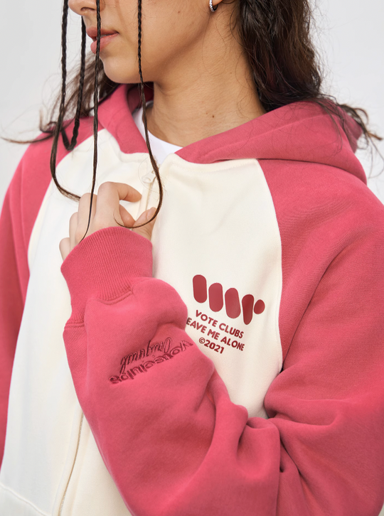 VOTE VVVVOTE Color Block Zipper Hoodie