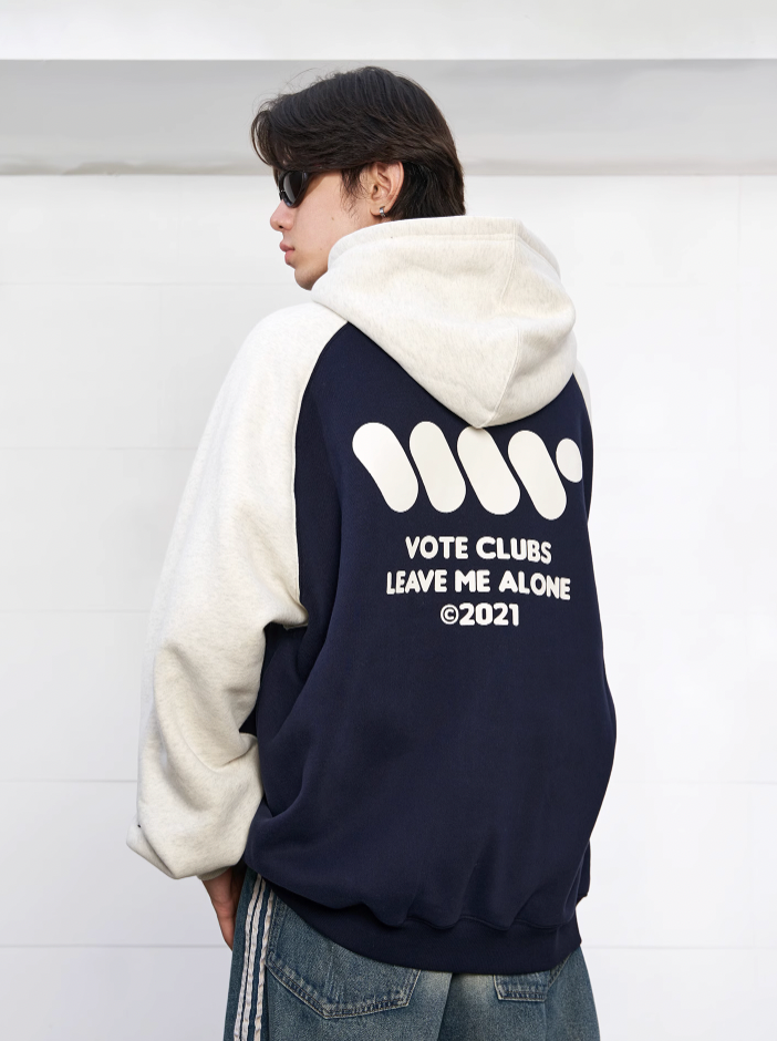 VOTE VVVVOTE Color Block Zipper Hoodie