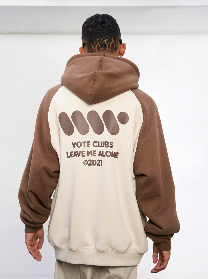VOTE VVVVOTE Color Block Zipper Hoodie