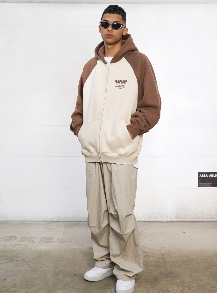 VOTE VVVVOTE Color Block Zipper Hoodie