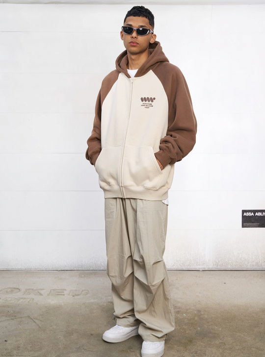 VOTE VVVVOTE Color Block Zipper Hoodie