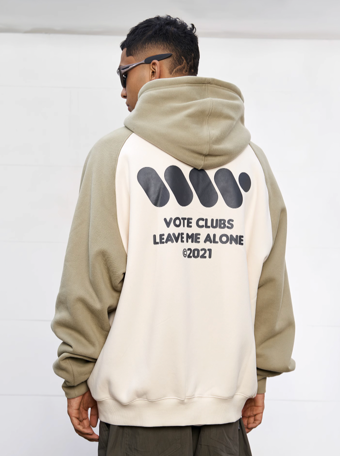 VOTE VVVVOTE Color Block Zipper Hoodie